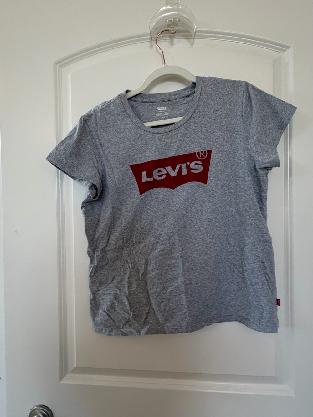 Levi's Heather Gray Tee with Red Logo